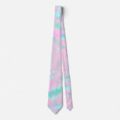 Pastel Tie Dye Pattern Pink Aqua Mint Green ネクタイ (正面)