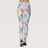 Pastel Tie Dye Watercolor Soft Rainbow Pattern レギンス (裏面)