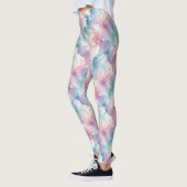 Pastel Tie Dye Watercolor Soft Rainbow Pattern レギンス (左)