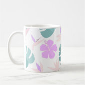 Pastel Tropical Floral Pattern コーヒーマグカップ (左)