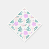 Pastel Tropical Floral Pattern スタンダードカクテルナプキン (角)