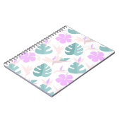Pastel Tropical Floral Pattern ノートブック (左側)