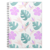 Pastel Tropical Floral Pattern ノートブック (正面)