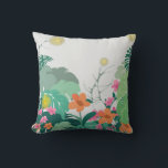 Pastel Tropical Leaves and Flowers クッション<br><div class="desc">Bring a calm and refreshing botanical atmosphere to your bedroom with this elegant floral duvet cover design. Featuring soft pastel tropical leaves, delicate flowers, and airy botanical elements, this artwork creates a peaceful garden-inspired aesthetic. Perfect for modern, minimal, or nature-inspired interiors, this design adds warmth, softness, and a relaxing vibe...</div>