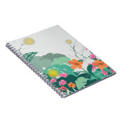 Pastel Tropical Leaves and Flowers ノートブック (右側)
