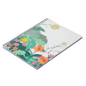 Pastel Tropical Leaves and Flowers ノートブック (左側)