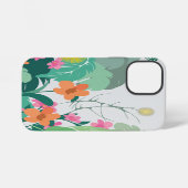 Pastel Tropical Leaves and Flowers iPhoneケース (裏面横)