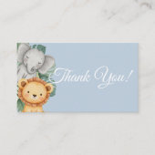 Pastel Tropical Safari Animals thank you card 名刺 (正面)
