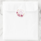 Pastel Tropical Wedding Sticker Floral Label ラウンドシール (バッグ)