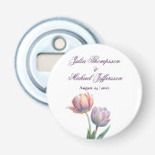 Pastel Tulip Wedding Suite Elegant Typography 栓抜き (正面)