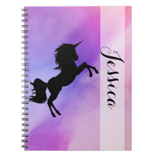 Pastel UnicornデザインノートWith Your Name ノートブック
