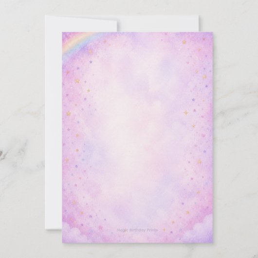 Pastel Unicorn Birthday Invitation Editable 招待状 (裏面)