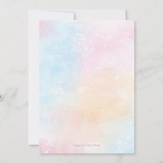 Pastel Unicorn Birthday Invitation Editable 招待状 (裏面)
