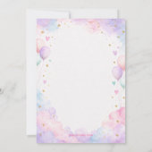 Pastel Unicorn Birthday Invitation Template Cool 招待状 (裏面)