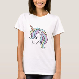 Pastel Unicorn Head Cute Girl Tee Magical Unicorn Tシャツ