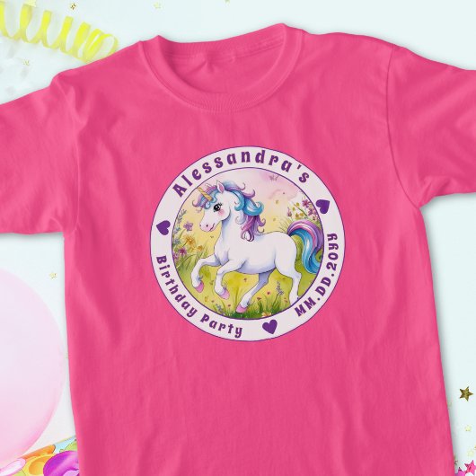Pastel Unicorn Magical Custom Birthday  Tシャツ