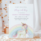 Pastel Unicorn & Rainbow Birthday Any Age Party 招待状