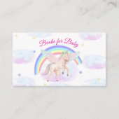 Pastel Unicorn Star Rainbow Books For Baby Shower  エンクロージャーカード (正面)