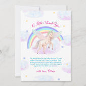 Pastel Unicorn Star Rainbow Fairytale Baby Shower  サンキューカード (正面)
