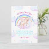 Pastel Unicorn Star Rainbow Fairytale Baby Shower  サンキューカード (スタンド正面)