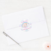 Pastel Unicorn Star Rainbow Fairytale Baby Shower ラウンドシール (封筒)