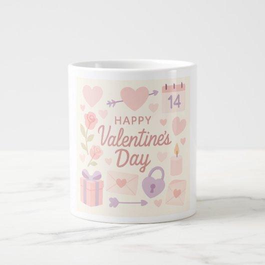 Pastel Valentine's Day Mug  ジャンボコーヒーマグカップ (正面)