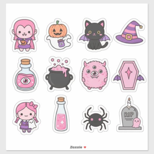 Pastel Vampire And Creepy Friends Stickers シール (シート)