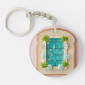 Pastel Vaporwave Pool Toast キーホルダー