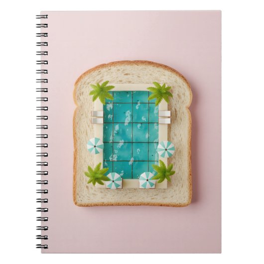 Pastel Vaporwave Pool Toast ノートブック (正面)