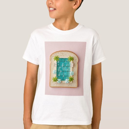Pastel Vaporwave Pool Toast Tシャツ (正面)