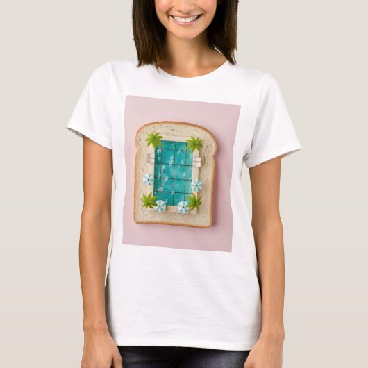 Pastel Vaporwave Pool Toast Tシャツ (正面)