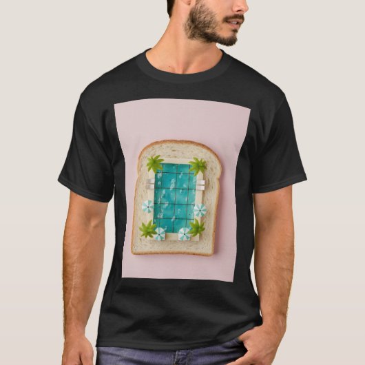 Pastel Vaporwave Pool Toast Tシャツ (正面)