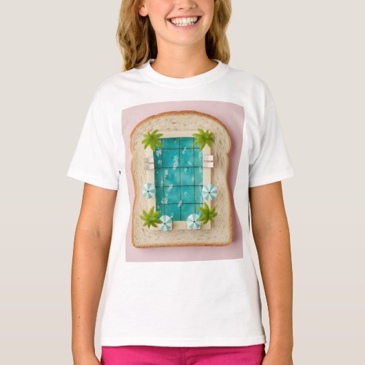 Pastel Vaporwave Pool Toast Tシャツ (正面)