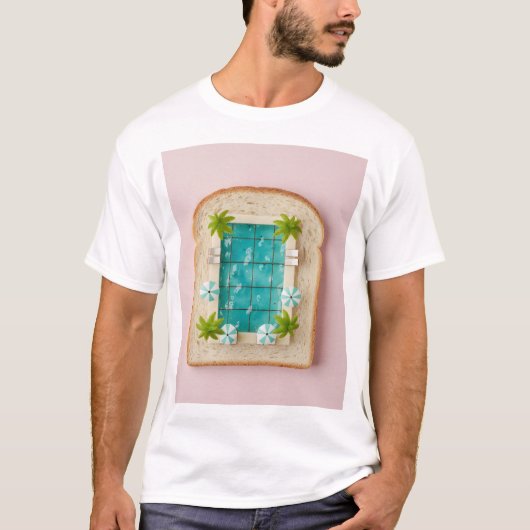 Pastel Vaporwave Pool Toast Tシャツ (正面)