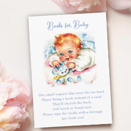 Pastel Vintage Baby Girl Baby Shower Book Request エンクロージャーカード