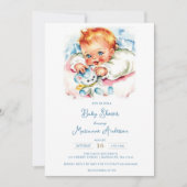 Pastel Vintage Baby Girl Baby Shower Invitation 招待状 (正面)