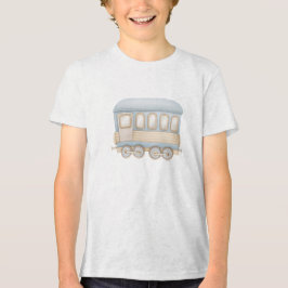 Pastel Vintage Train Passenger Car Illustration トライブレンドＴシャツ