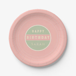 Pastel Vinyl Record Birthday Paper Plates ペーパープレート