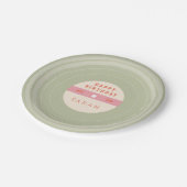 Pastel Vinyl Record Birthday Paper Plates ペーパープレート (アングル)