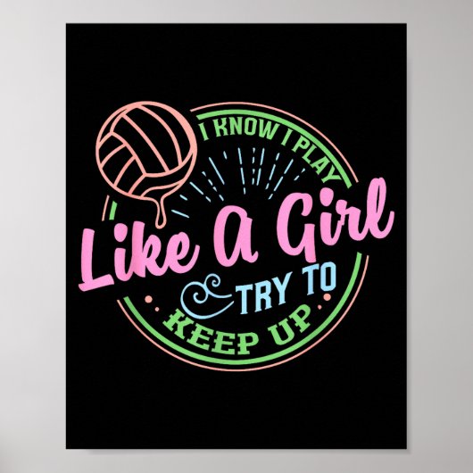 Pastel Volleyball Quote Design For Confident Athle ポスター (正面)