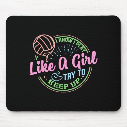 Pastel Volleyball Quote Design For Confident Athle マウスパッド (正面)