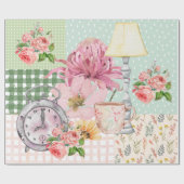 Pastel watercolor background Botanical Birthday ラッピングペーパー (フラット)