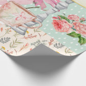 Pastel watercolor background Botanical Birthday ラッピングペーパー (角)