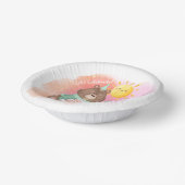 Pastel Watercolor Bear Birthday Party Plate ペーパーボウル (傾斜あり)