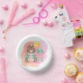 Pastel Watercolor Bear Birthday Party Plate ペーパーボウル (パーティー)