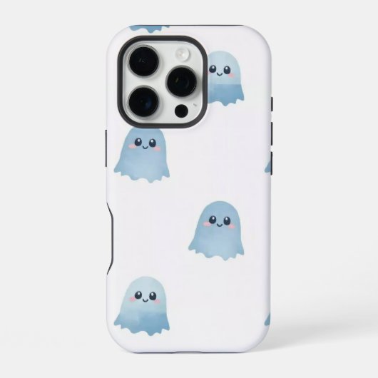 Pastel Watercolor Boo Ghost iPhone Case iPhoneケース (裏面)
