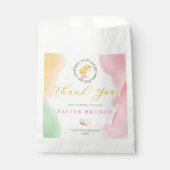 Pastel Watercolor Chick Easter Brunch Thank You フェイバーバッグ (正面)