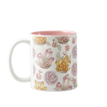 Pastel Watercolor Crystals and Roses Pattern Two-T