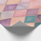 Pastel Watercolor Diamond Harlequin Wrapping Paper ラッピングペーパー (角)