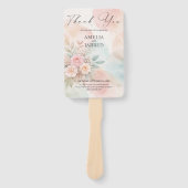 Pastel Watercolor Floral Abstract Shapes Wedding ハンドファン (正面)